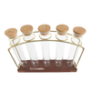 Cookmate 5 Holes Wood And 304 Stainless Steel Tea Coffee Bean Test Tube Rack