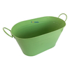 COOKMATE Beer & Champagne Cooler Ice Bucket Galvanized Steel Metal Oval Tub with Handles Green