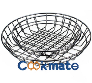 Cookmate 8inch Round Metal Serving Basket Fast Food & Bread Holder French Fries Baskets
