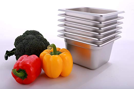 1/6 Size Stainless Steel Food Pans 4"Deep Gastronorm Containers GN Pan