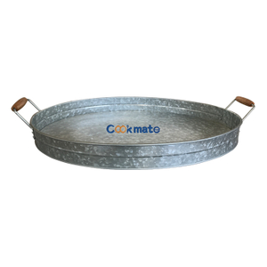 Multifunction Round Shape Metal Material Meal Trays Drink Trays Food Serving Trays