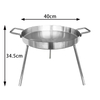 300mm, 400mm,500mm, 600mm Pure 304 Stainless Steel Large Outdoor Garden Skillet Round And Flat Cooking Frying Pan with Leg