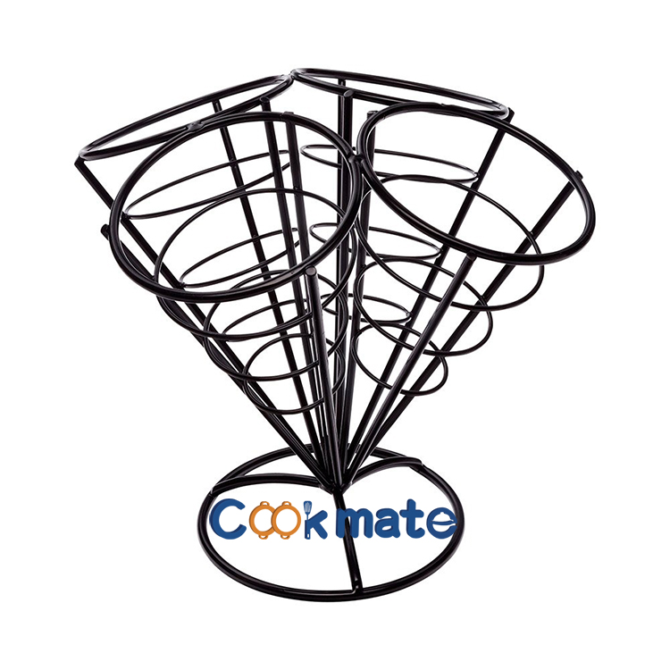 Cookmate durable in use family restaurant bar kitchen party use French fries fried chicken ice cream finger food 4 cones holder