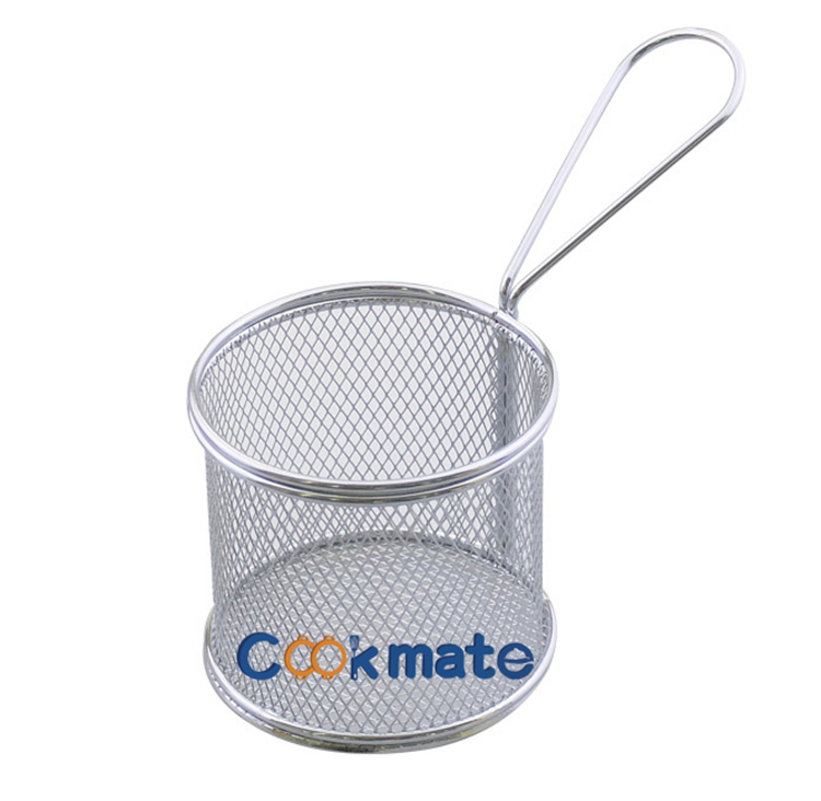 Cookmate small size Stainless Steel Deep cylinder-shaped Wire Mesh french chips chickens basket