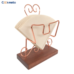 China Factory Barista Tools Set Good Looking Pour over Coffee Filter Paper Wooden Base Holder