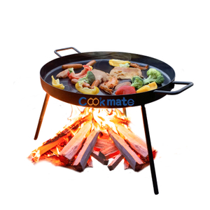 COOKMATE Enamel Coated Lightweight Camping Cookware Set 3 Legs Bbq Iron Grill Pan