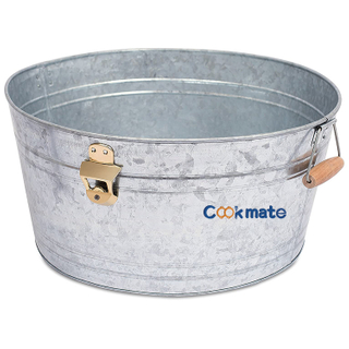 Mini Toy Container Large Oval Galvanized Metal Outdoor Nightclub Ice Bucket with Handles