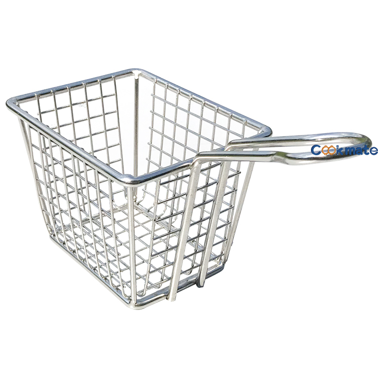 Perfect Size For Hotel Mini Fry Baskets Strainer Stainless Steel Food Frying Basket With Handle