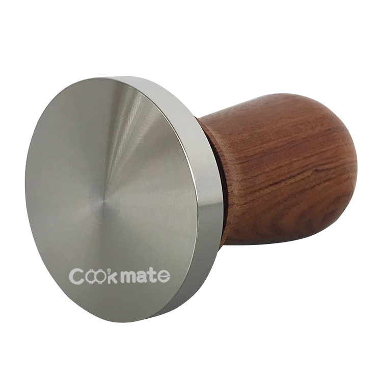 The Best Wood Handle 304 Stainless Steel Flat Base Coffee Stamper For Espresso Machine