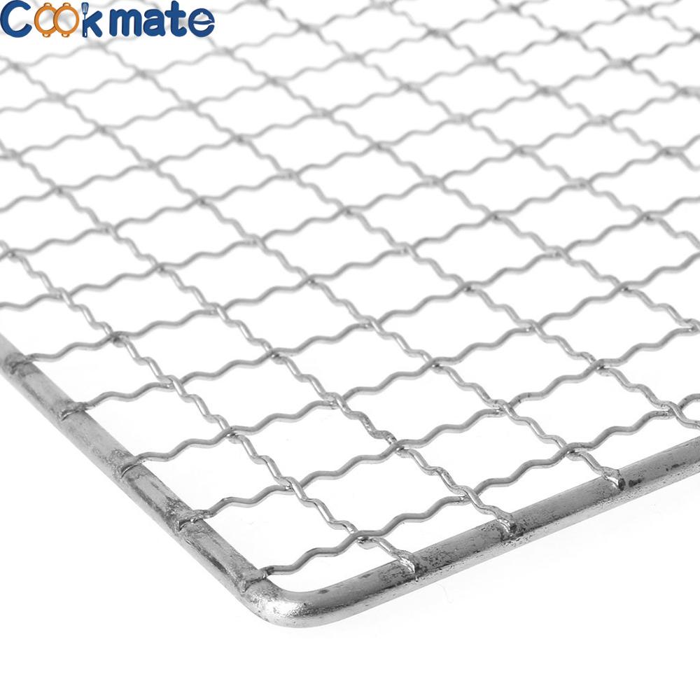 Outdoor Hiking Tool Heat-Resistance 304 Stainless Steel Barbecue BBQ Grill Crimped Wire Mesh Net