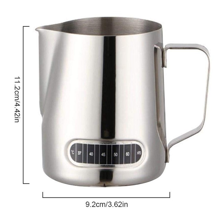 Selected Quality Amazon Hot Sell Multi Size 304 Stainless Steel Heavy Gauge Custom Hand Free Milk Pitcher Jug