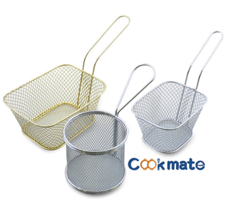 Cookmate Hot Sale Stainless Steel Deep Cylinder-shaped Wire Mesh French Chips Chickens Basket