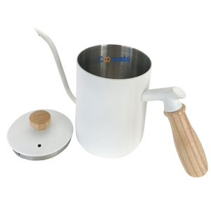 Fashion 304 Stainless Steel Solid Wood Handle Drip Coffee Pot Long Gooseneck Spout Kettle