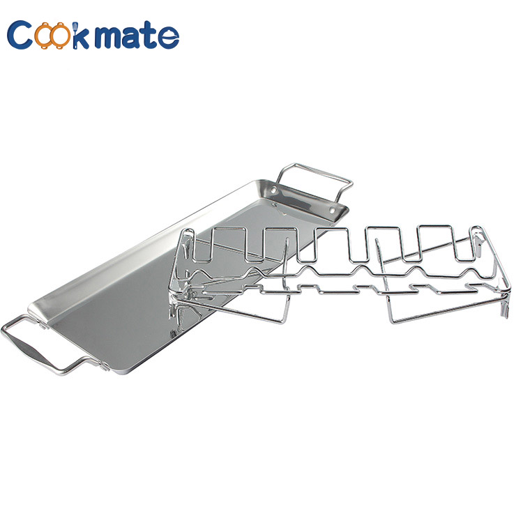 High Quality BBQ Accessories Healthy Material BBQ Rack Chicken Legs Rack 12 Slot Grill Chicken Wing Roasting Rack