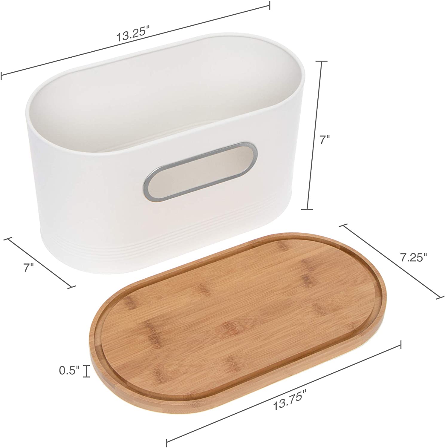 Modern Bread Box with Bamboo Lid Best Bread Bin