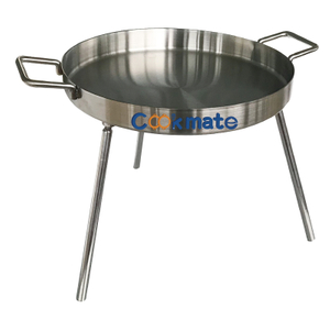 Indoor And Outdoor Camping Stainless Steel Camping Pot Pans Barbecue Tray Frying Pan