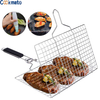 Good Quality High Resistance Barbeque Grill Basket with Storage Bag, Outdoor BBQ Tools for Meats, Fishs, Seafoods, Vegetables