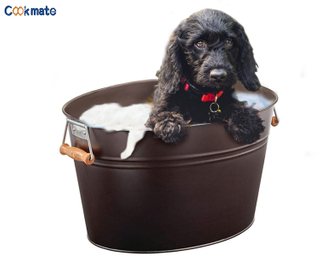 Made of strong steel metal with a durable painted rust-resistant finish Dog Pool Pet Washing Bathing Tub