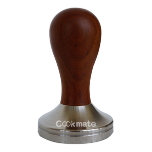 French Style Wood Handle 304 Stainless Steel Flat Base Coffee Maker Espresso Tamper