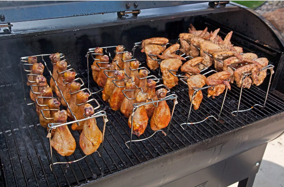 Picnic BBQ Tools Silver Chicken Drumstick Roaster Chicken Grill Rack for Oven,Smoker