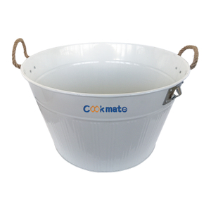 Galvanized Silver Finished Hammered Beverage Tub Ice Bucket Flower Pot