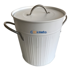 Portable 4L Silver Metal Galvanized Double Walled Ice Bucket With Lid And Scoop