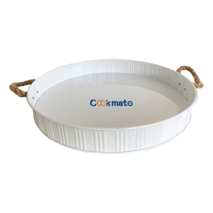 Customized Stainless Steel Metal Iron Round Serving Tray Rectangle Metal Tea Tray