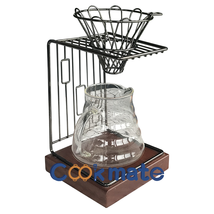 Hot Selling Coffee Infuser Stand V60 Filter Cup Holder Coffee Dripper Rack With Wood Base