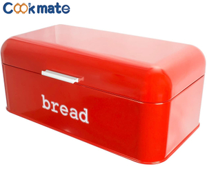 Cookmate Retro Vintage Stainless Steel Large Bread Box for Kitchen Counter Bin Pastries Storage Container Holder for Loaves
