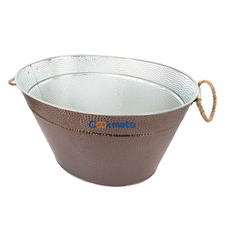 Cheap Price Handles Small Container Double Walled Ice Bucket Set with Rope Handles