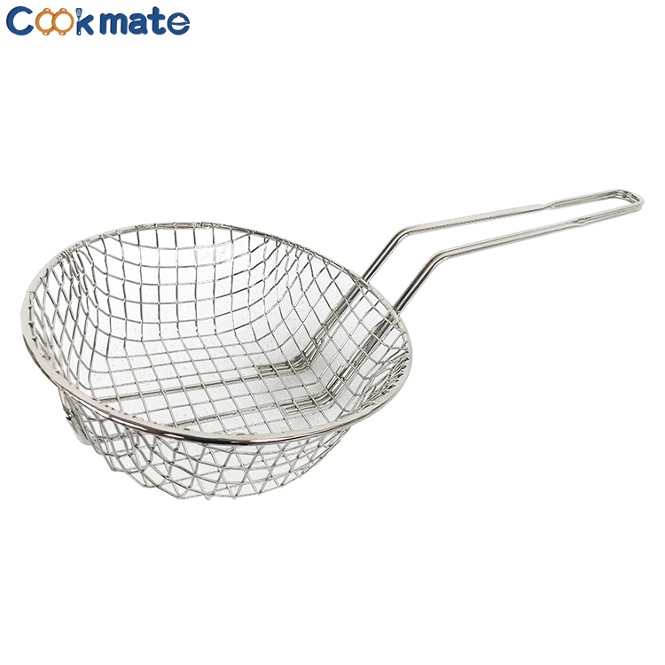 Top Quality Round Stainless Steel Fried Chips Basket Wire Fry Chips Deep Fryer Basket