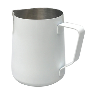 Cookmate White Painting Small Coffee Barista Stainless Steel Milk Steaming Pitcher Frothing Jug