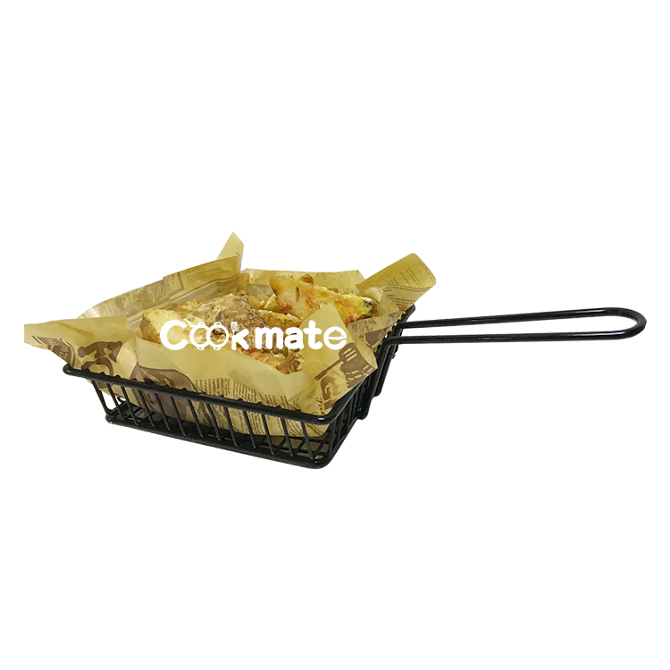Top Quality Hotel And Restaurant Fish Fry Baskets Pasta BBQ Mesh Basket With Handle