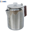 Simple Design Outdoor Kettle Stainless Steel Shiny Spout Kettle with Wooden Handle And Lid for Camping Coffee Brewing And Tea