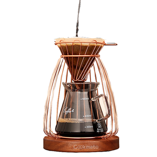 Simple Design Stainless Steel Coffee Drip Pot Set Rose Gold Coffee Strainer Holder Rack