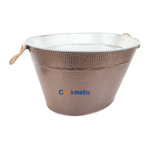 High Quality Metal Drink Cooler Soda Pop Ice Bucket Beverage Tub with Rope Handles