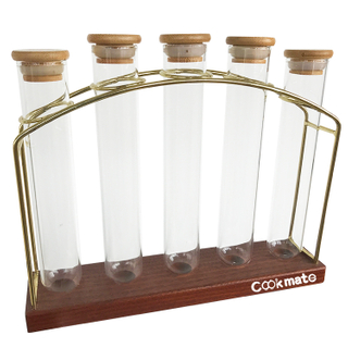 Stainless Steel And Wood Grass Bottles Rack Tray Display Holder Stand Storage Shelf Organizer