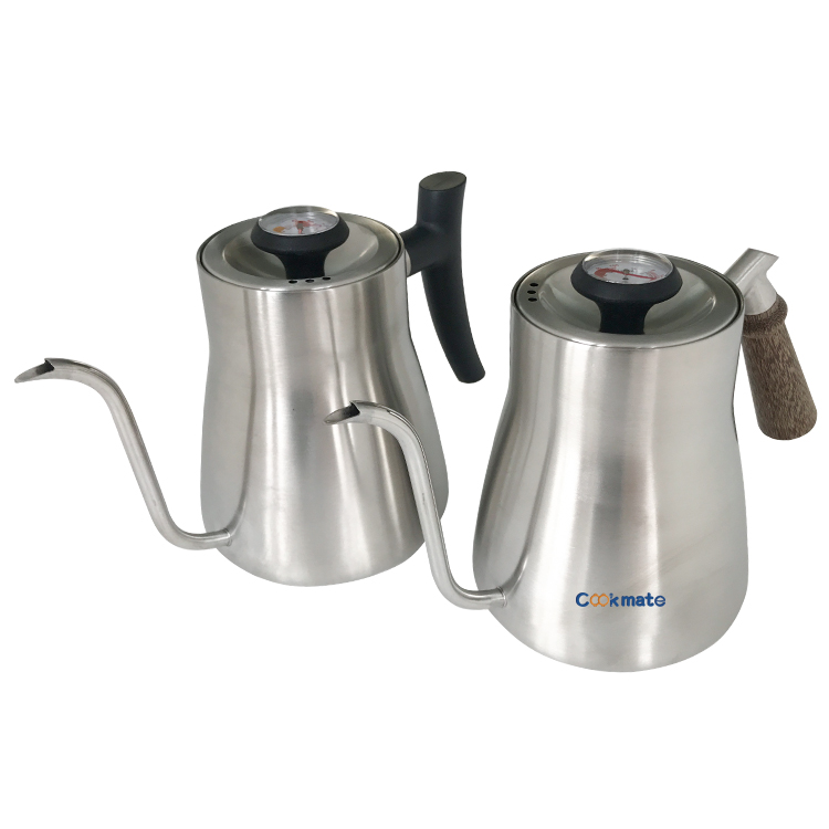 850ml Coffee Pot Household Portable Stainless Steel Wood Handle Long Spout Hand Kettle Coffee Pot