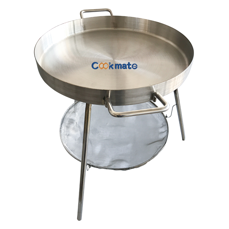 Safe Round Stainless Steel Skillet Cookware Metal Fryer Pan Great for Frying And Grilling Food