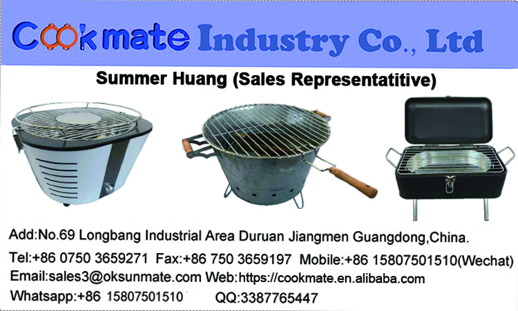 Portable Super Light Weight Indoor And Outdoor Use Iron Smoke Barbecue Grill Bucket